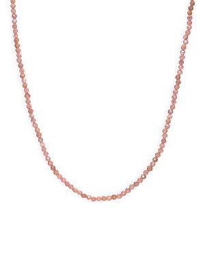 14K Yellow Gold Pink Rhodochrosite Collar Necklace, 14-16