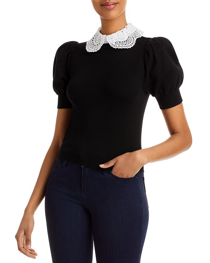 Alice and Olivia Chase Puff Sleeve Sweater Bloomingdale s