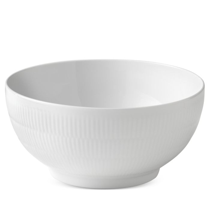 White Fluted Plain 9.5" Serving Bowl