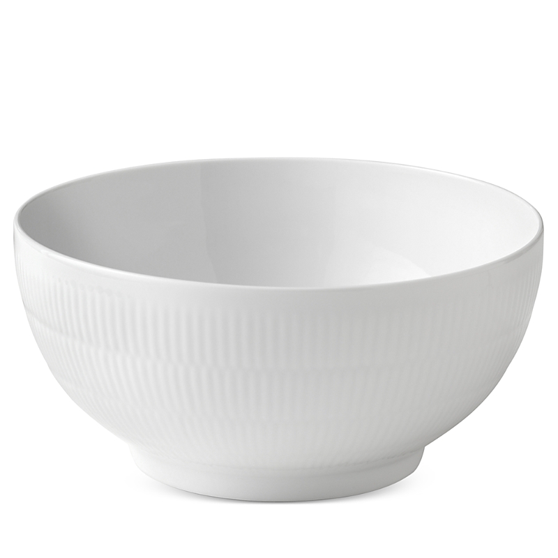 Royal Copenhagen White Fluted Plain 9.5 Serving Bowl In White