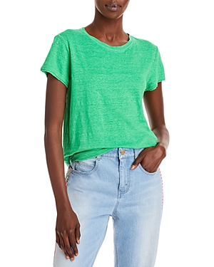 Frame Easy True Raw-edge Tee In Grass Green