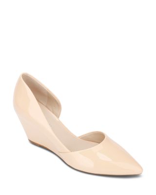 Kenneth Cole New York Women s Ellis Wedge Pumps Nude Patent 5.5M