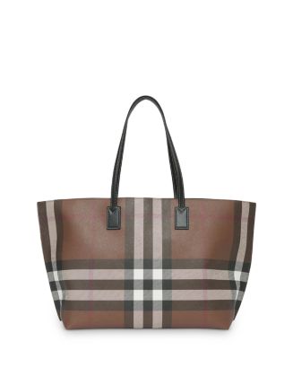 Burberry Medium Check & Leather Tote Bag | Bloomingdale's