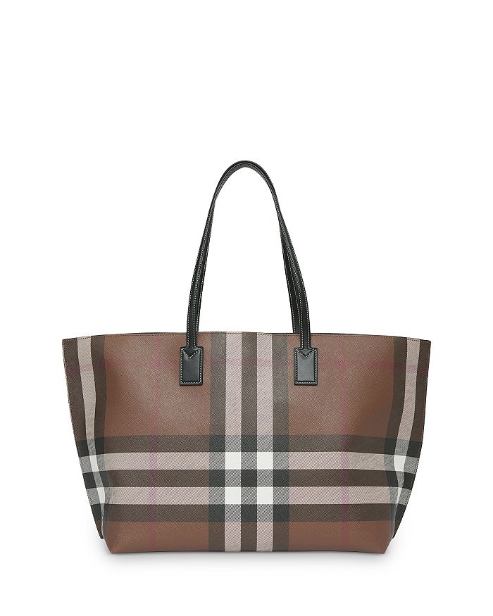heavy Contradiction cleanse Burberry Medium Check & Leather Tote Bag | Bloomingdale's