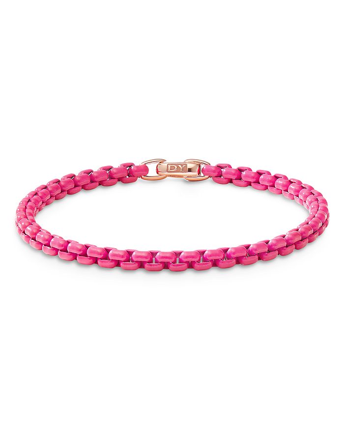 David Yurman - Acrylic & 14K Rose Gold Bel Aire Chain Bracelet in Hot Pink