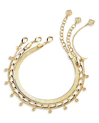 Kendra Scott - Kassie Cubic Zirconia Charm Mixed Chain Bracelets, Set of 3