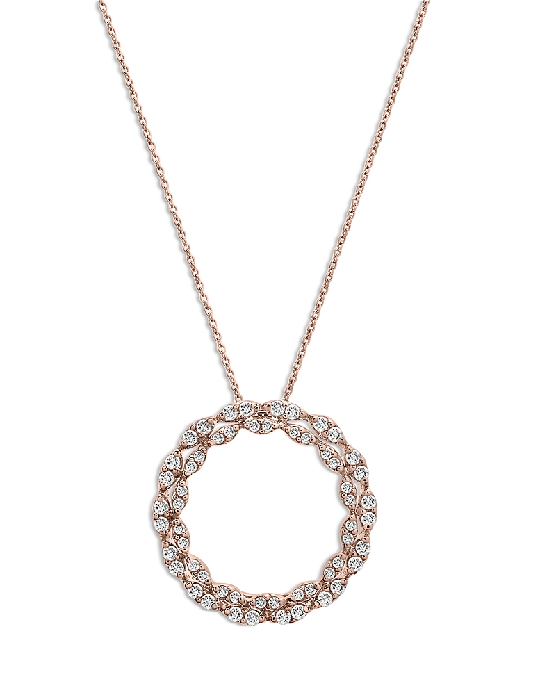 Bloomingdale's Diamond Circle Pendant Necklace In 14k Rose Gold, 0.30 Ct. T. W. - Exclusive In Rose Gold