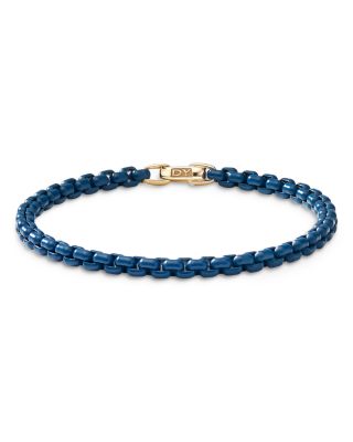David Yurman - 18K Yellow Gold & Stainless Steel Bel Aire Navy Chain Bracelet