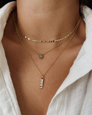 14K Yellow Gold Diamond Flower Pendant Necklace, 16-18"