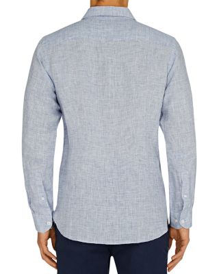 Giles Linen Textured Tailored Fit Button Down Shirt