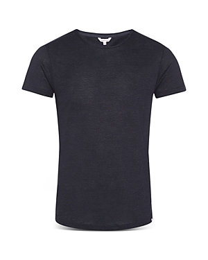 Shop Orlebar Brown Ob-t Linen Solid Tee In Navy