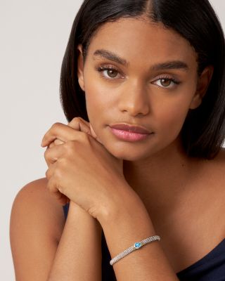 Sterling Silver & 18K Yellow Gold Rittenhouse Blue Topaz Solitaire Link Bracelet