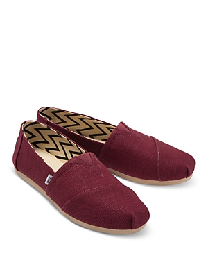 Toms Alpargata Womens Padded Insole Loafers In Dark Red