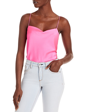 Alice And Olivia Harmon Draped Cowl Neck Cami Top In French Rose