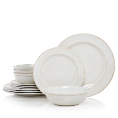 BAUM Rustic White 12 Piece Dinnerware Melamine Set RUS12W - The Home Depot