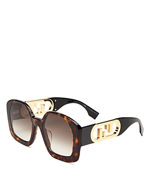 Fendi O'lock Square Sunglasses, 54mm In Havana/brown Gradient