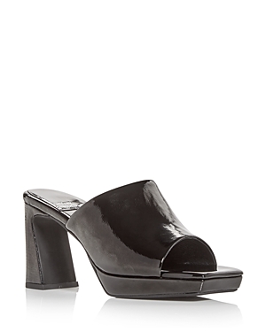 Jeffrey Campbell Women's Caviar Platform High Heel Slide Sandals In Black Patent
