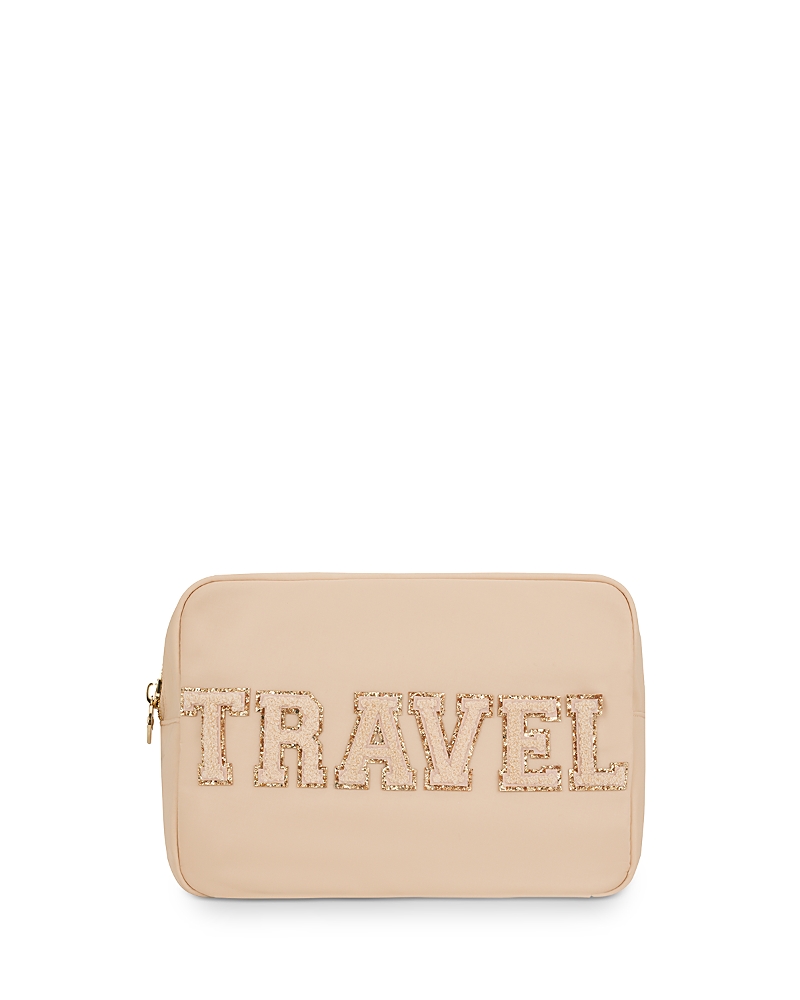 Shop Stoney Clover Lane Travel Large Pouch In Sand/travel