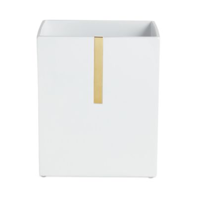 Roselli - Houston Street White/Brass Wastebasket