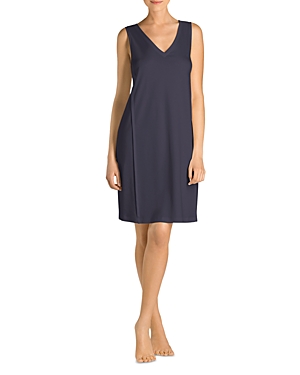 Hanro Pure Essence Tank Gown In Blueberry