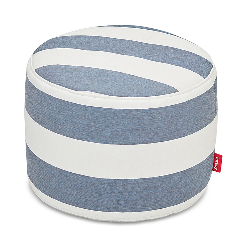 Fatboy Point Outdoor Ottoman In Stripe Ocean Blue