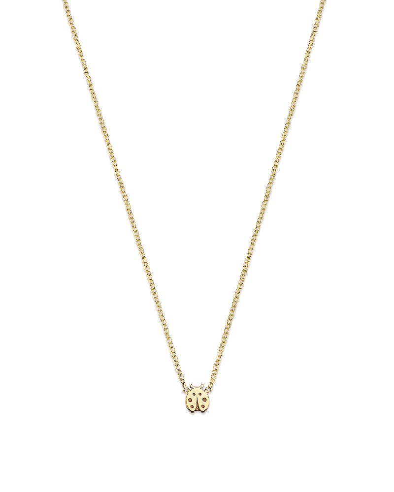 Zoe Chicco 14K Yellow Gold Itty Bitty Symbols Ladybug Pendant Necklace, 14