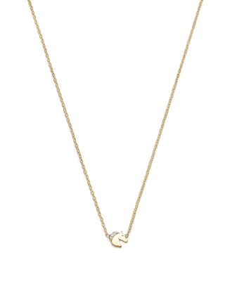 Zoe Chicco 14K Yellow Gold Itty Bitty Symbols Horse Pendant Necklace, 14-16