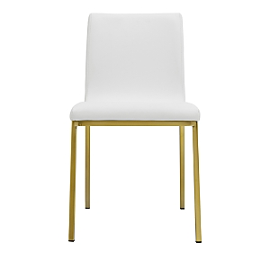 Euro Style Scott Side Chair, Set Of 2 In White/matte Brushed Gold
