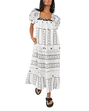FREE PEOPLE JAMIE EMBROIDERED COTTON MAXI DRESS