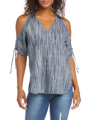 Karen Kane Linen Cold Shoulder Tie 
