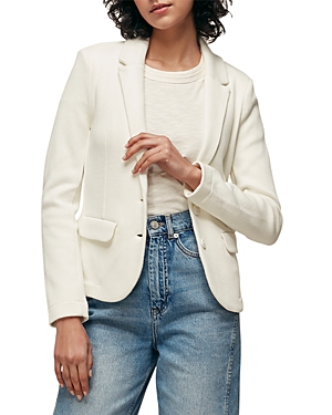 Whistles Slim Jersey Jacket In Ivory