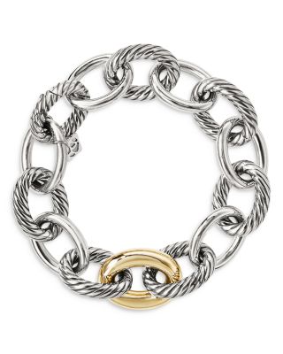 Sterling Silver & 18K Yellow Gold Chain Bracelet