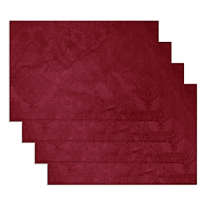 Elrene Home Fashions Elrene Caiden Elegance Damask Placemat, Set Of 4 In Cranberry