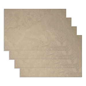 Elrene Home Fashions Elrene Caiden Elegance Damask Placemat, Set Of 4 In Taupe
