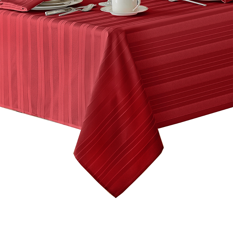 Elrene Home Fashions Elrene Denley Stripe Jacquard Oblong Tablecloth, 52 X 70 In Red
