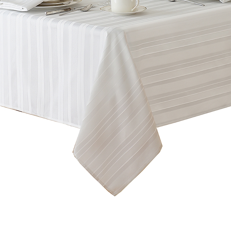 Shop Elrene Home Fashions Elrene Denley Stripe Jacquard Oblong Tablecloth, 52 X 70 In White