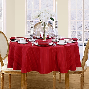 Villeroy & Boch Elrene Denley Stripe Jacquard Round Tablecloth, 70 X 70 In Red