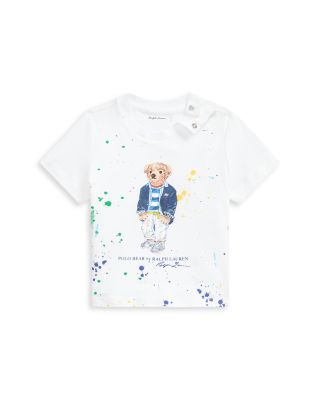 Ralph Lauren Boys Cotton Paint Splatter Polo Bear Tee Baby