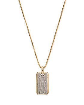 Bloomingdale's - Men's Diamond Dog Tag Pendant Necklace in 14K Yellow Gold, 0.50 ct. t.w. - 100% Exclusive