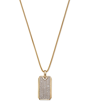 Bloomingdale's Men's Diamond Dog Tag Pendant Necklace In 14k Yellow Gold, 0.50 Ct. T.w. - 100% Exclusive In White/gold