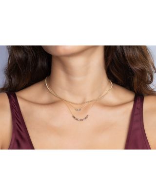 14K Yellow Gold Small Textured Bead Link Statement Necklace, 15-16"