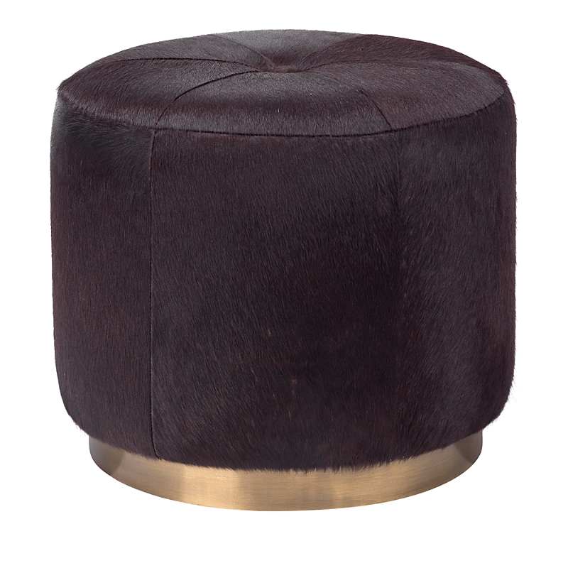 Jamie Young Thackeray Round Pouf In Brown