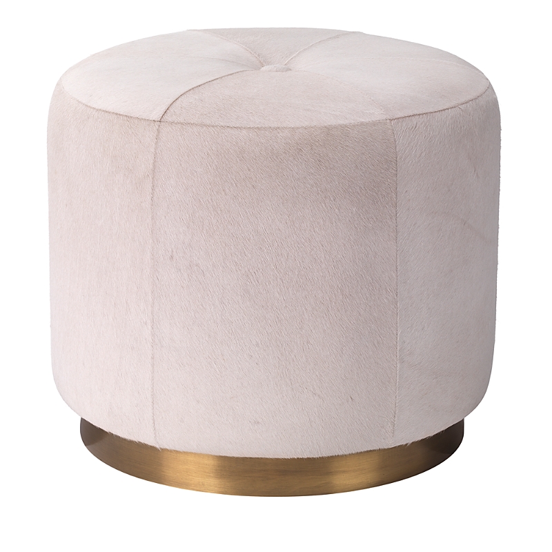 Jamie Young Thackeray Round Pouf In White