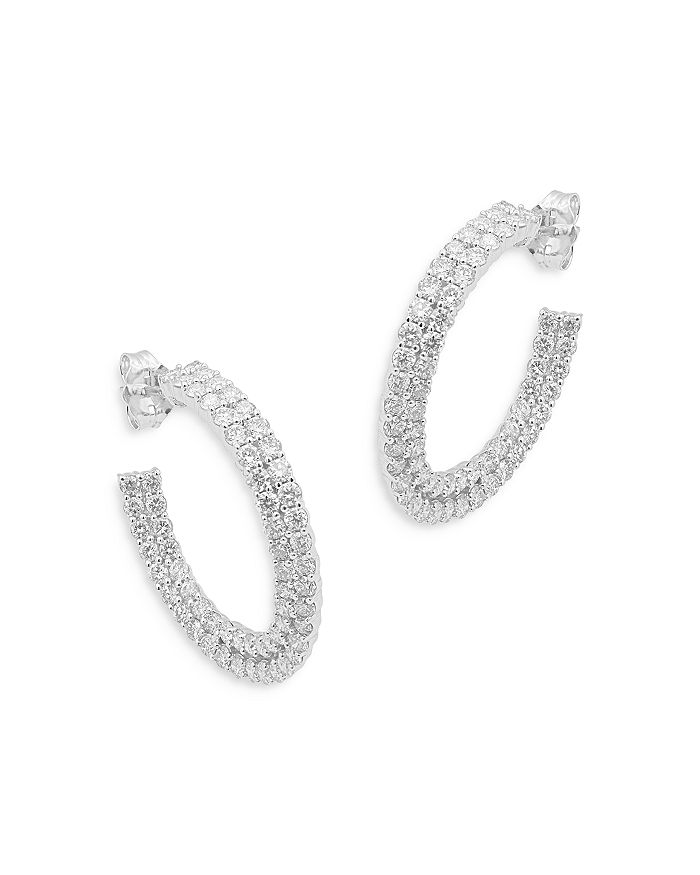 Bloomingdale's - Diamond Inside- Out Diamond Hoops in 14K White Gold, 2.50 ct. t.w. - 100% Exclusive