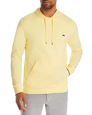 Lacoste Jersey Long-sleeve Hooded Tee In Yellow