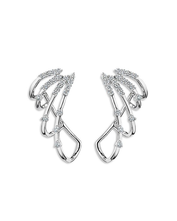 HUEB 18K White Gold Luminus Diamond Ear Cuff Bloomingdale's