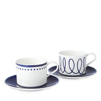 kate spade new york - Charlotte Street Tea Cups and Saucers, Set of 2