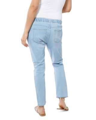 Distressed Drawstring Maternity Jeans