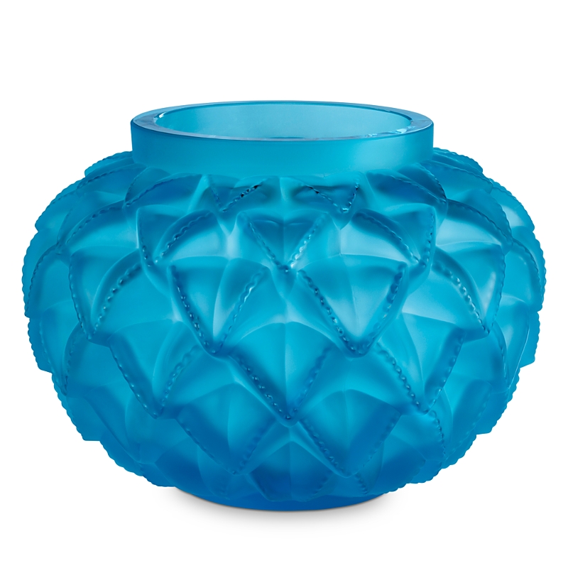 Lalique Languedoc Pale Blue Vase In Pale Blue