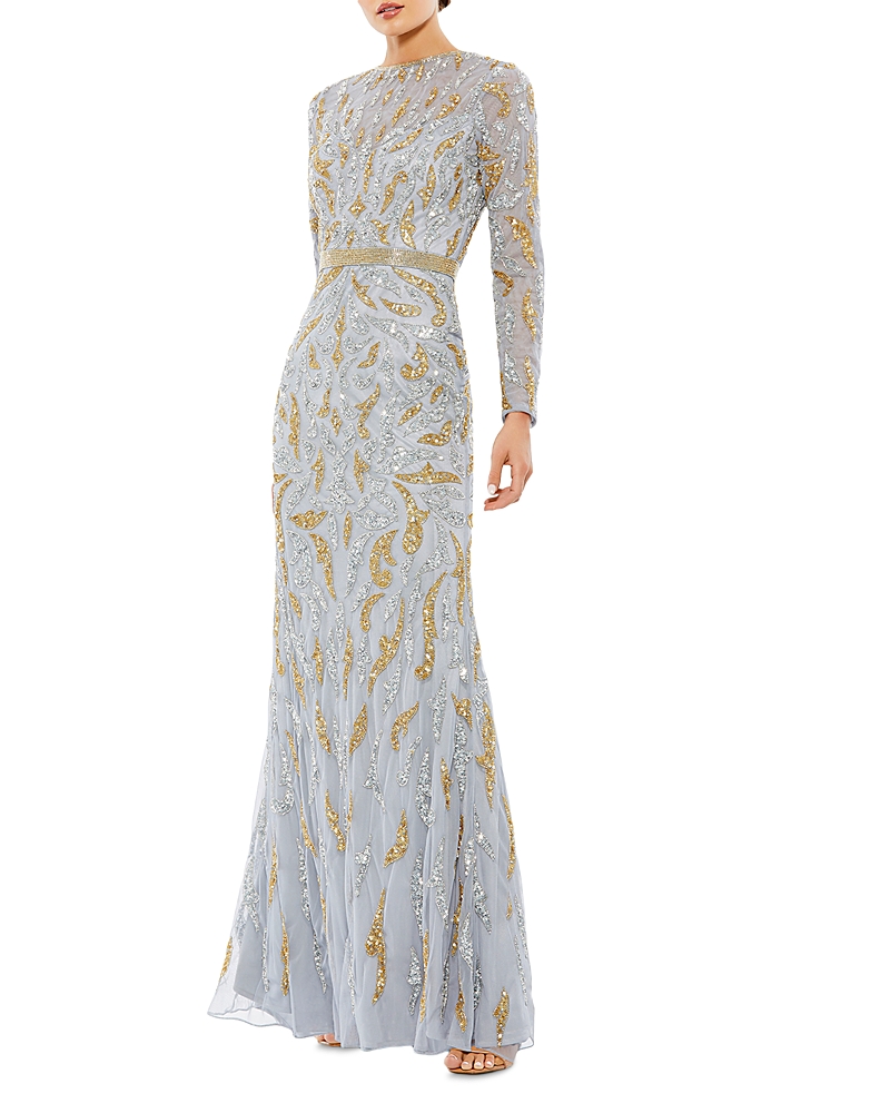 Mac Duggal Beaded Long Sleeve Evening Gown · 6